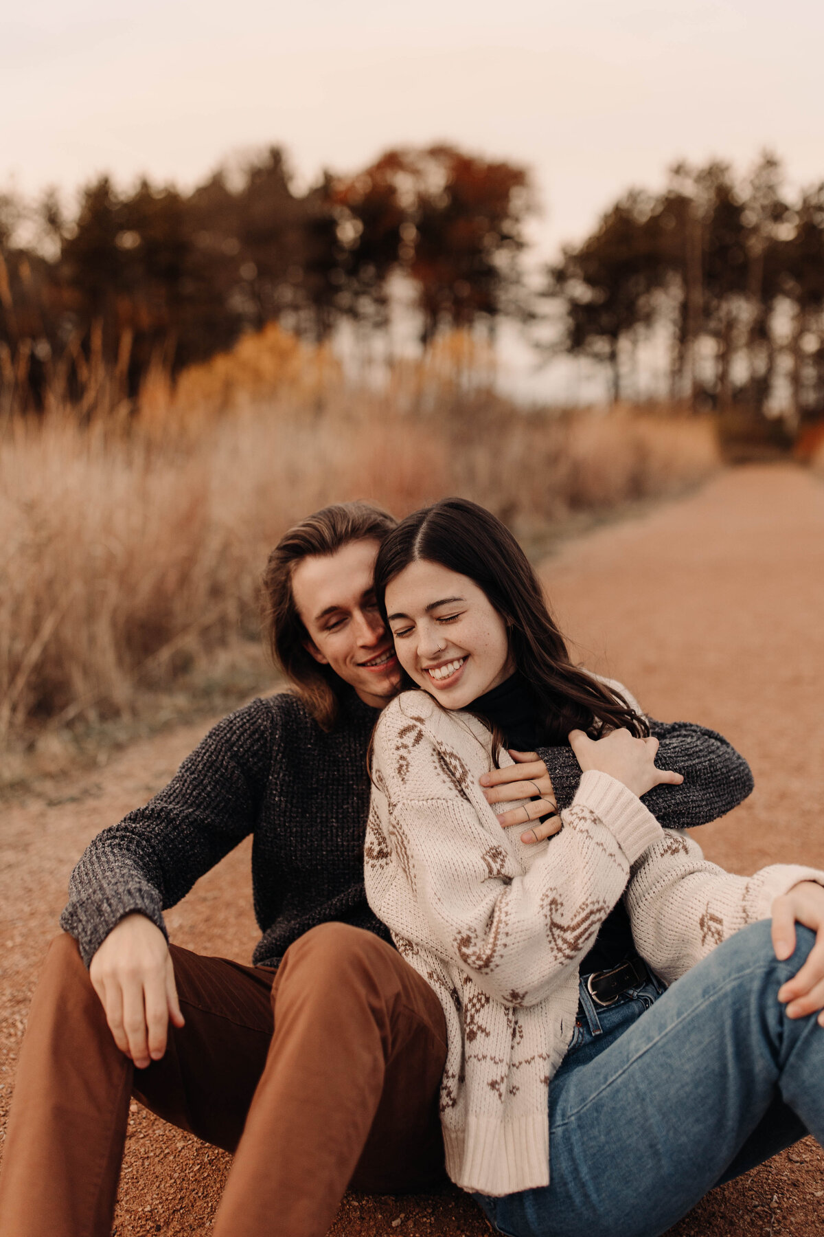 fall engagement photos in iowa