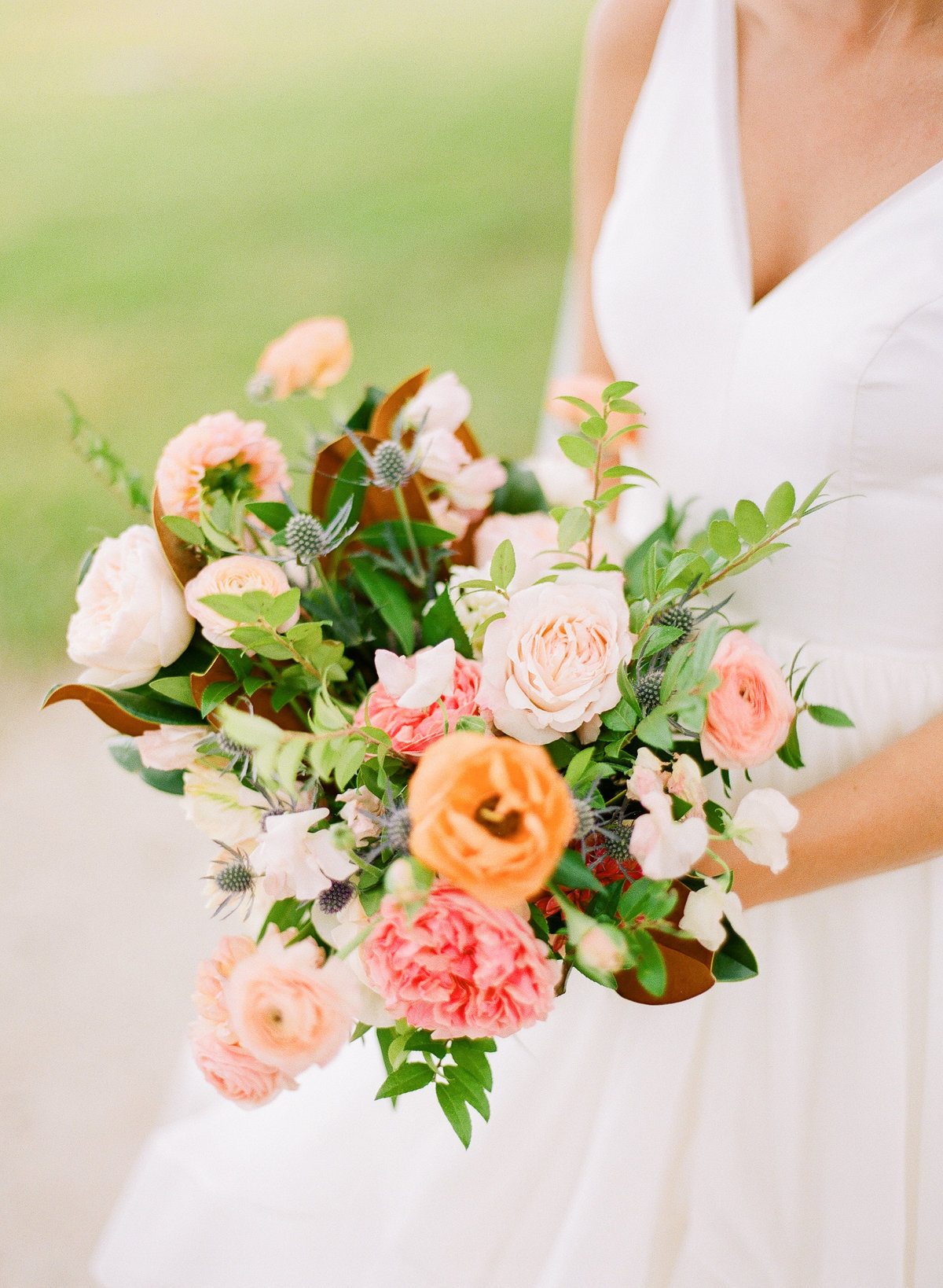 Colorful Bridal Bouquet from Branch Design Studio for October Charleston Wedding
