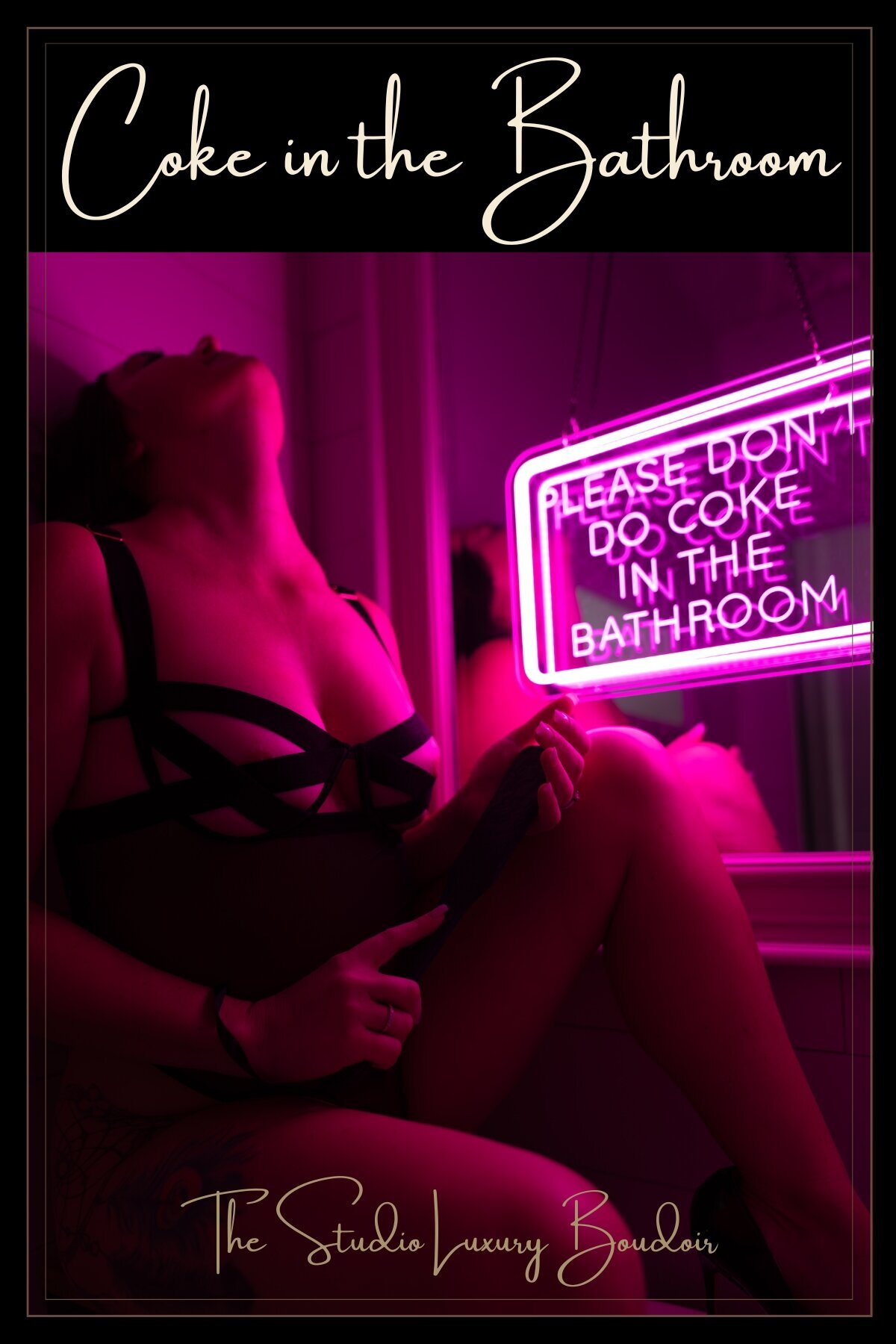 woman in pink bathroom posing for Boudoir Photography  in Yuma Arizona at The Studio After Dark Luxury  Boudoir