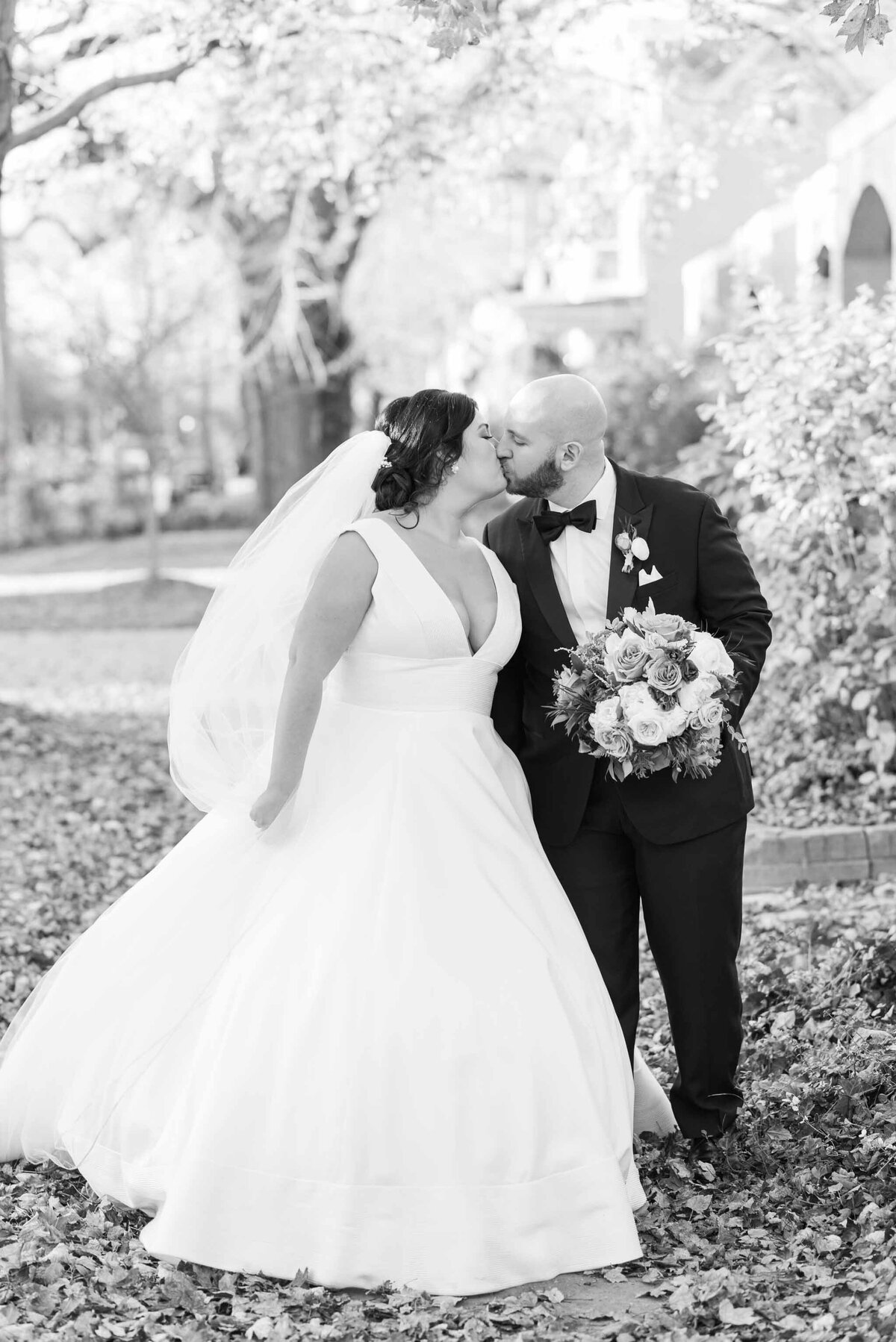 black and white couple kissing