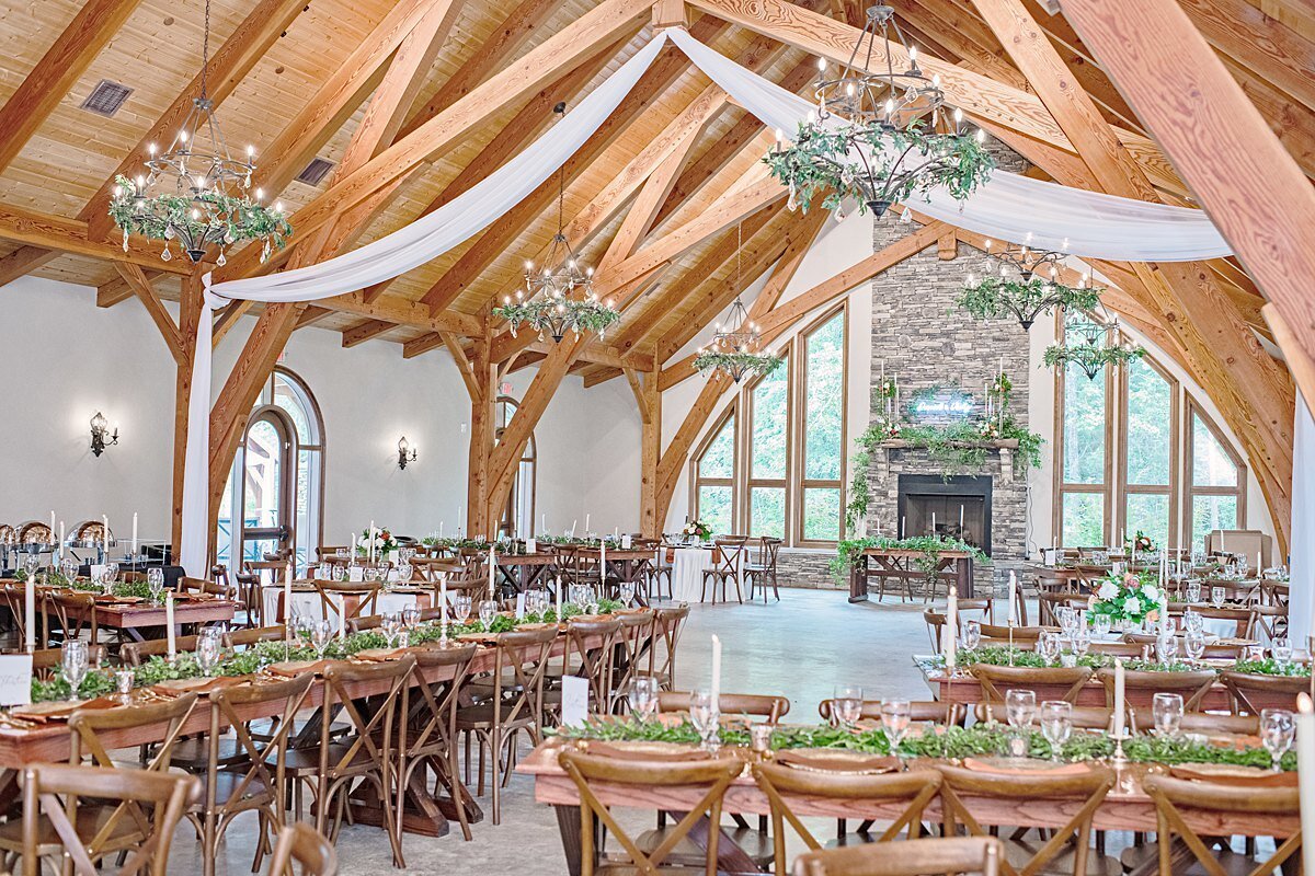 Wedding Venue with Farmhoues Chandeliers