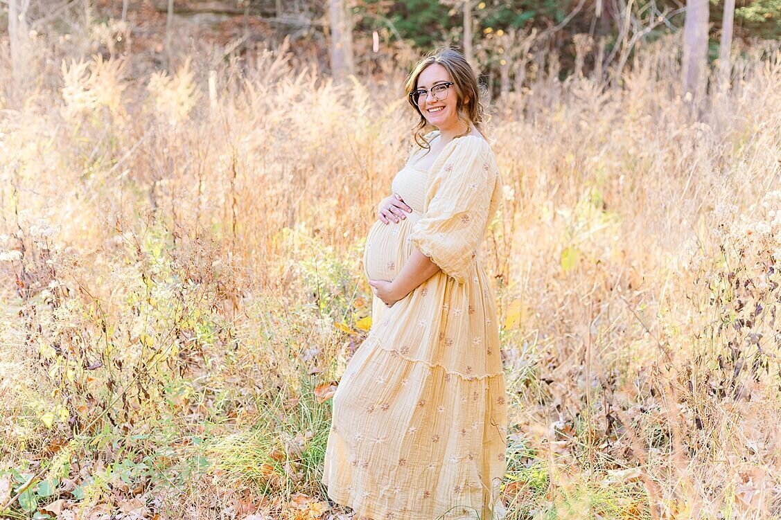 Beautiful mama to be during an outdoor maternity session in Pittsburgh, PA