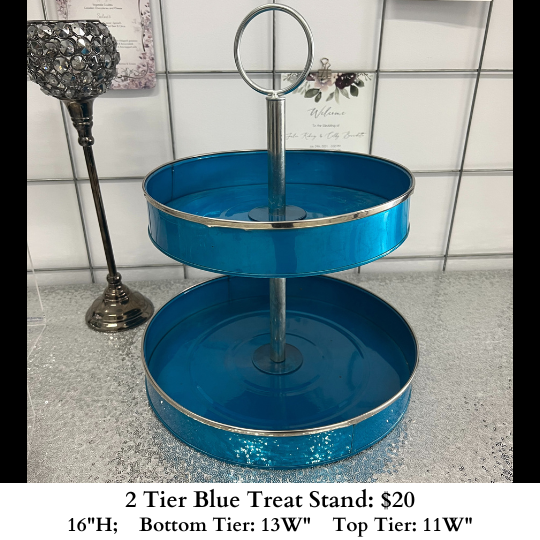 Two Tier Blue Treat Stand-233