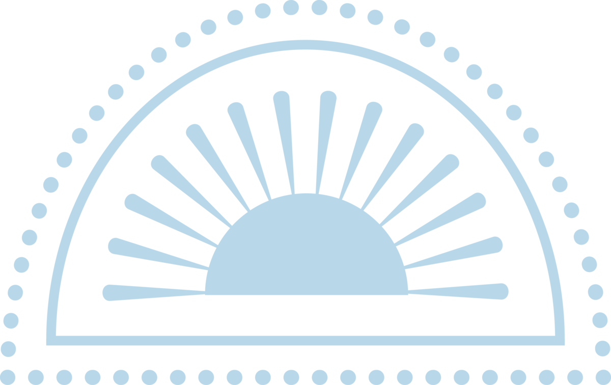 sun half-circle outline - clear skies