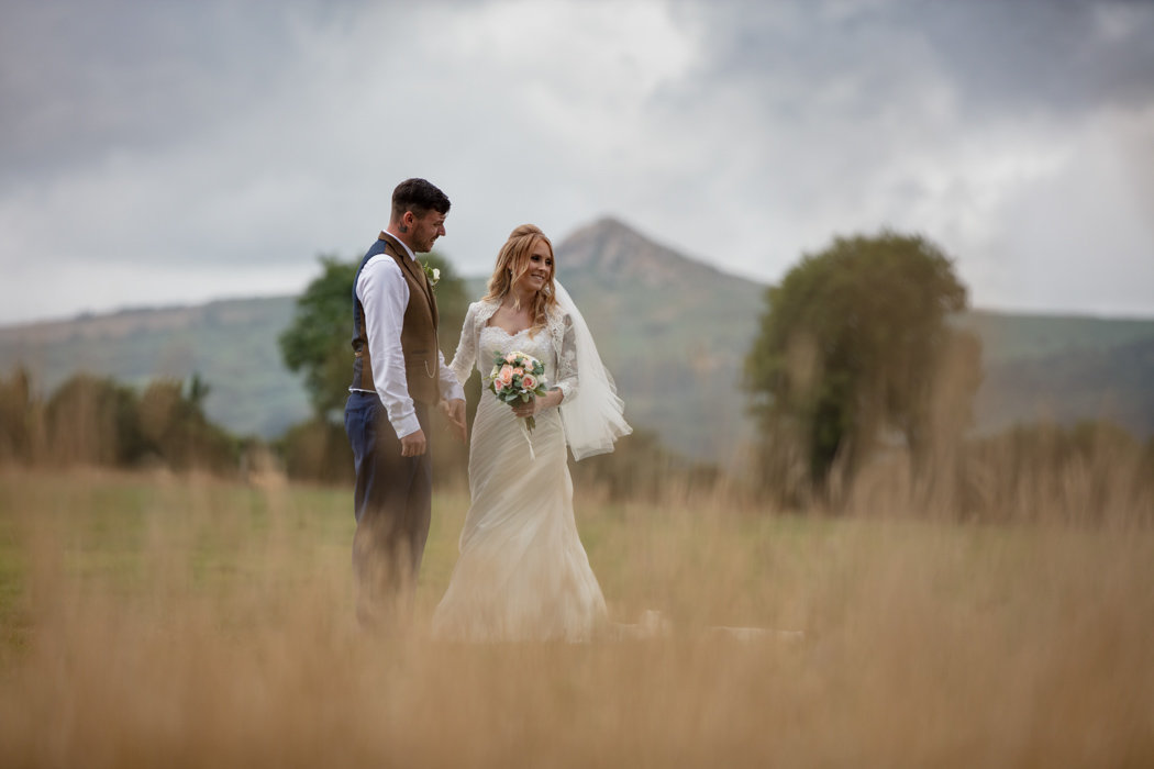 Couple with bodmin moor in the background at The Green Weddings in Cornwall elopement