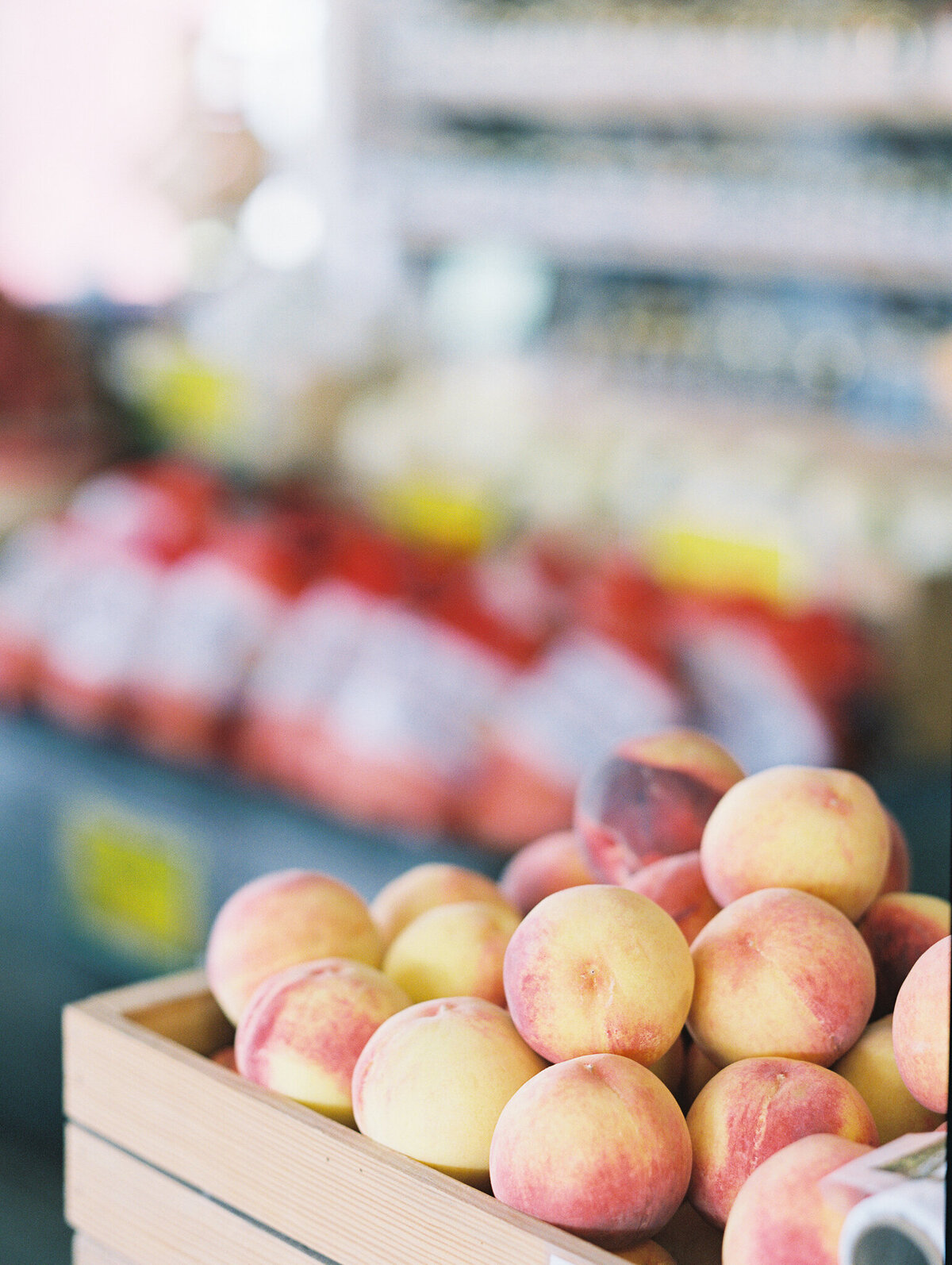 North Carolina fruit stand peaches