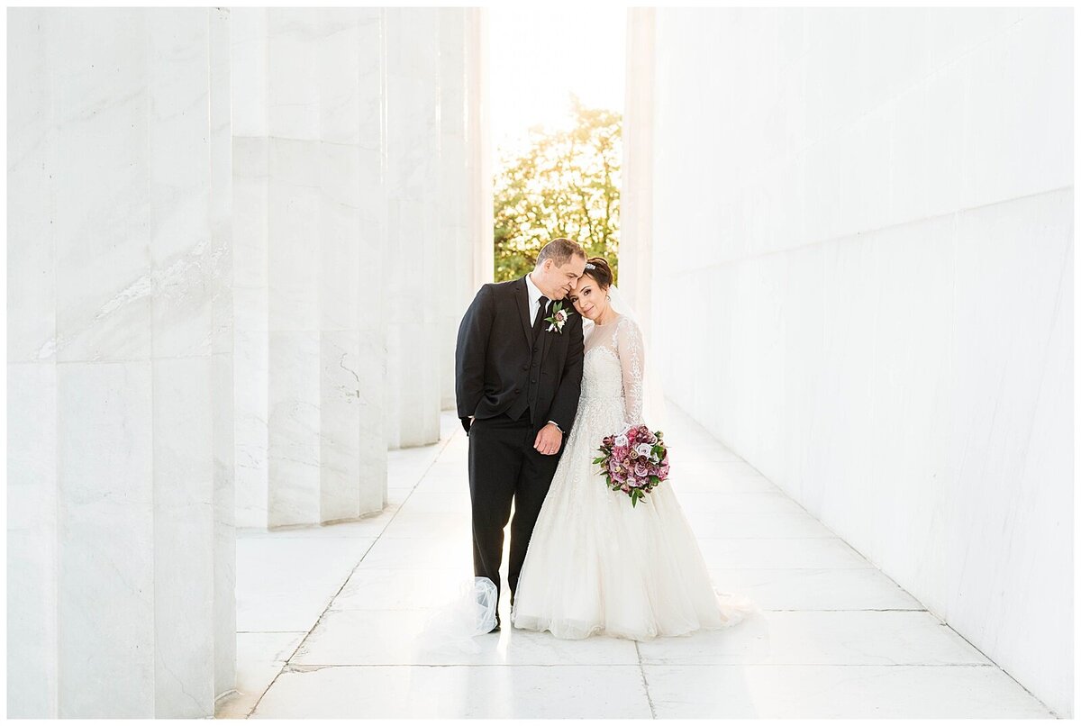 Classic Elegant Lincoln Memorial Wedding Portraits