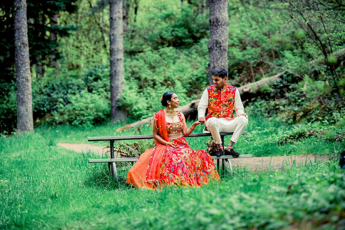 Indian couple sitting