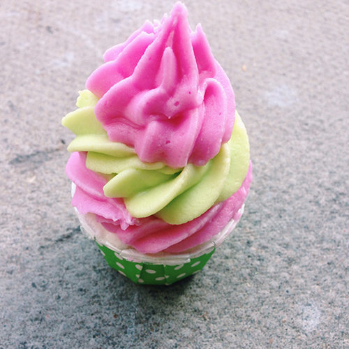 strawberry lime bath bomb cupcake