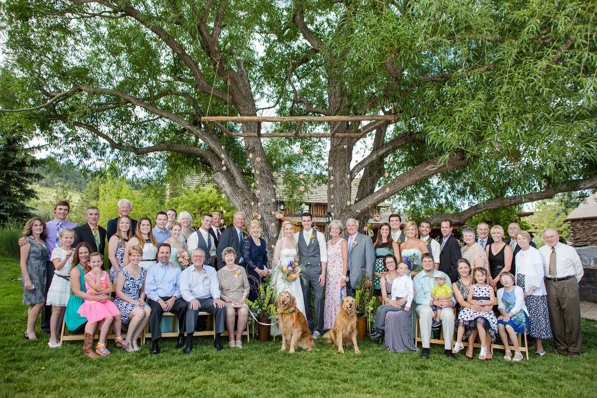 large family photo at Spruce Mountain Ranch