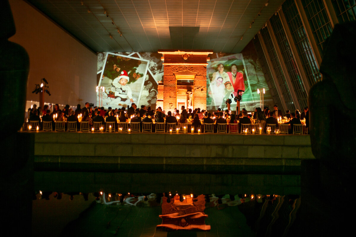 Ambient light fills the metropolitan museum of art wedding