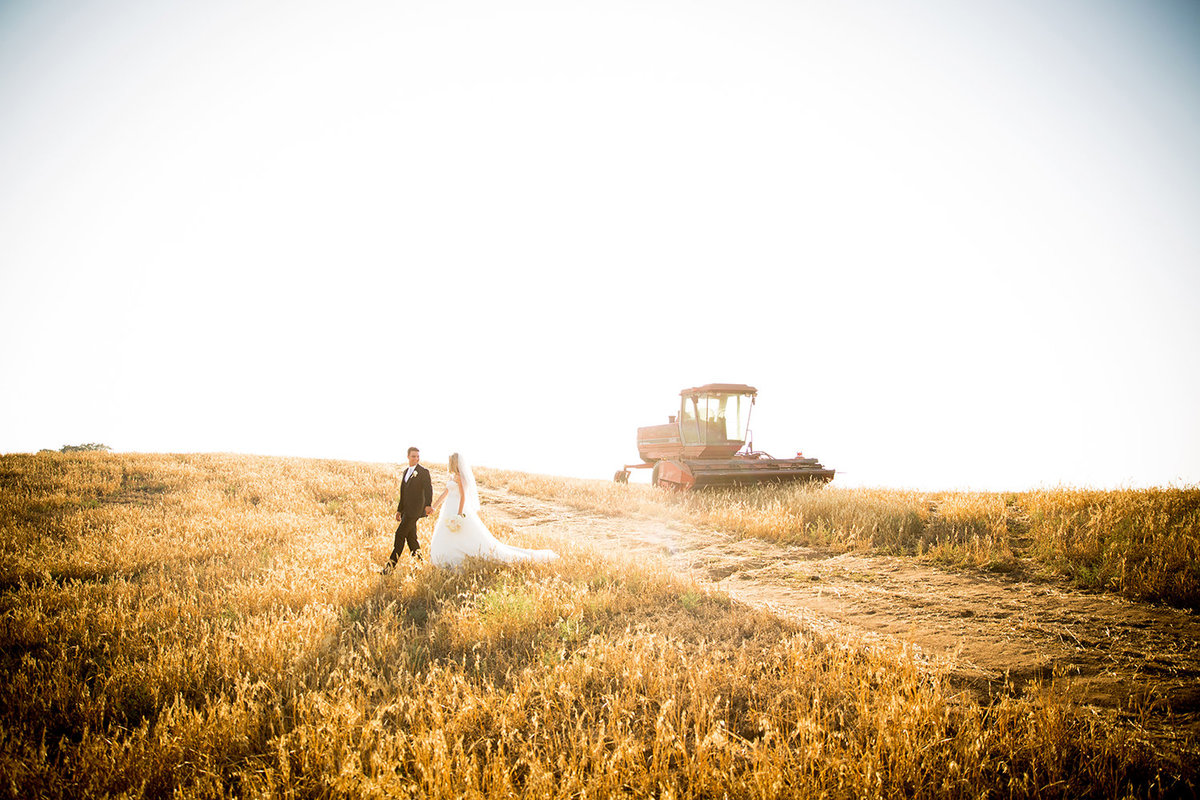 Steele Canyon wedding photos rustic field with tractor
