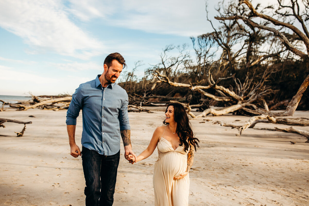 Jacksonville Florida Beach and Woods Maternity Session-33