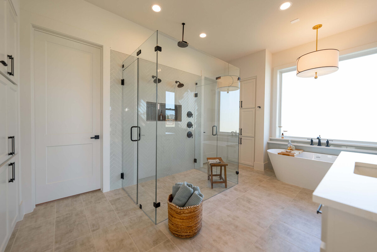 Primary bathroom with spa-like accents