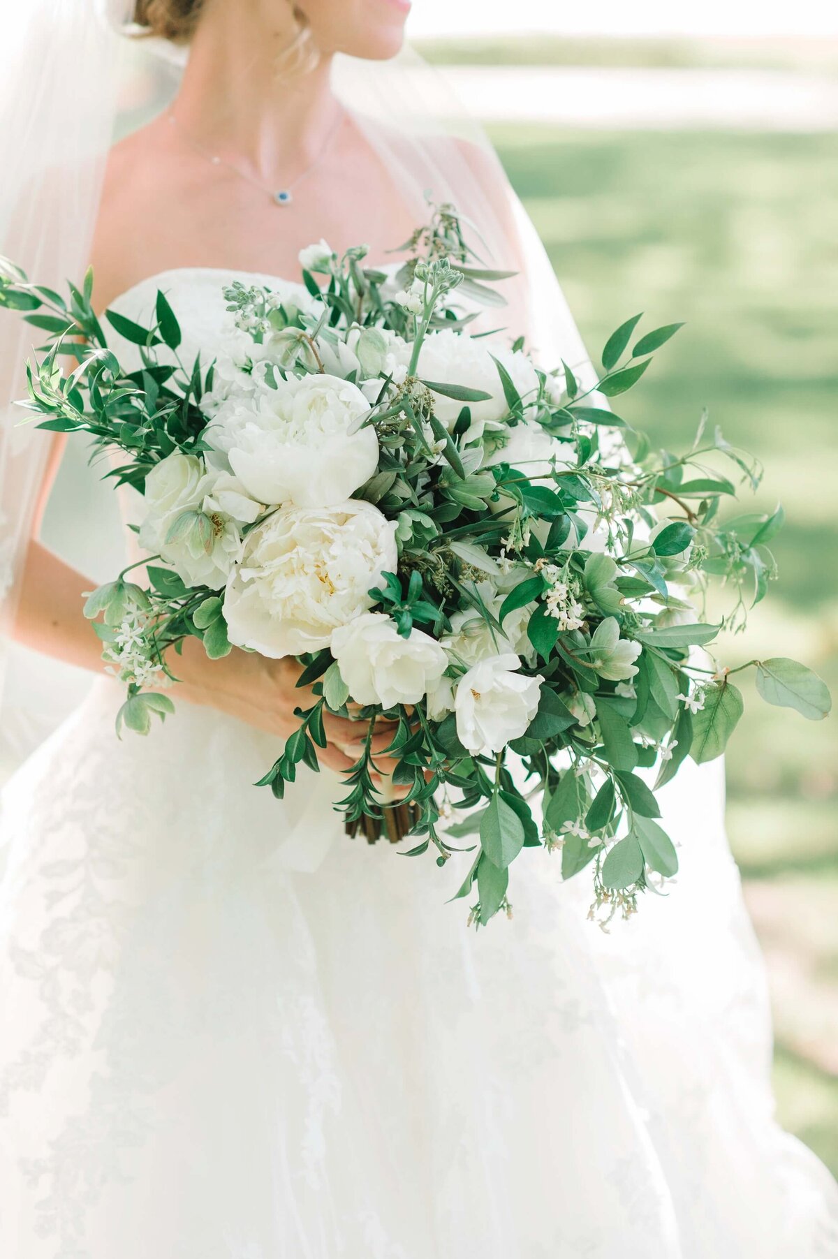 white and green floral bouquet