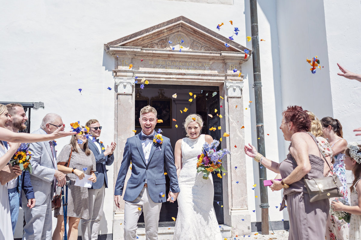 Confetti Shot Lake Bled Wedding Photographer