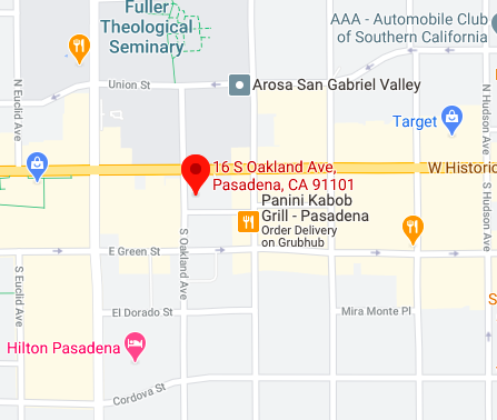 Google Map link to Devon's office in Pasadena, California.