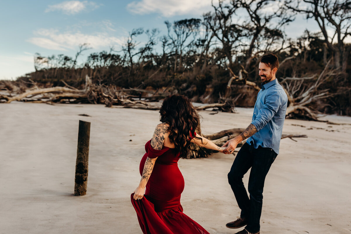 Jacksonville Florida Beach and Woods Maternity Session-19