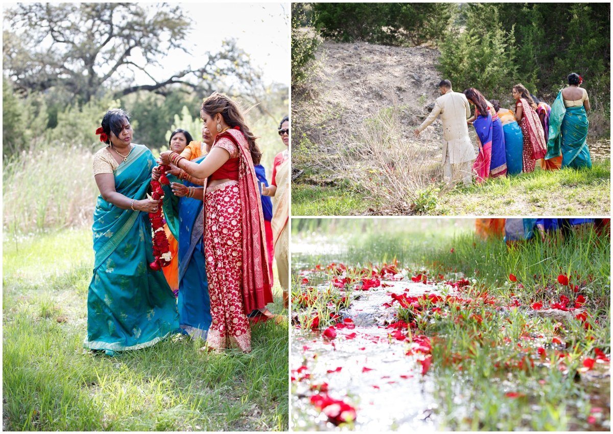 Austin wedding photographer pecan springs ranch wedding photographer Indian tradition roses water