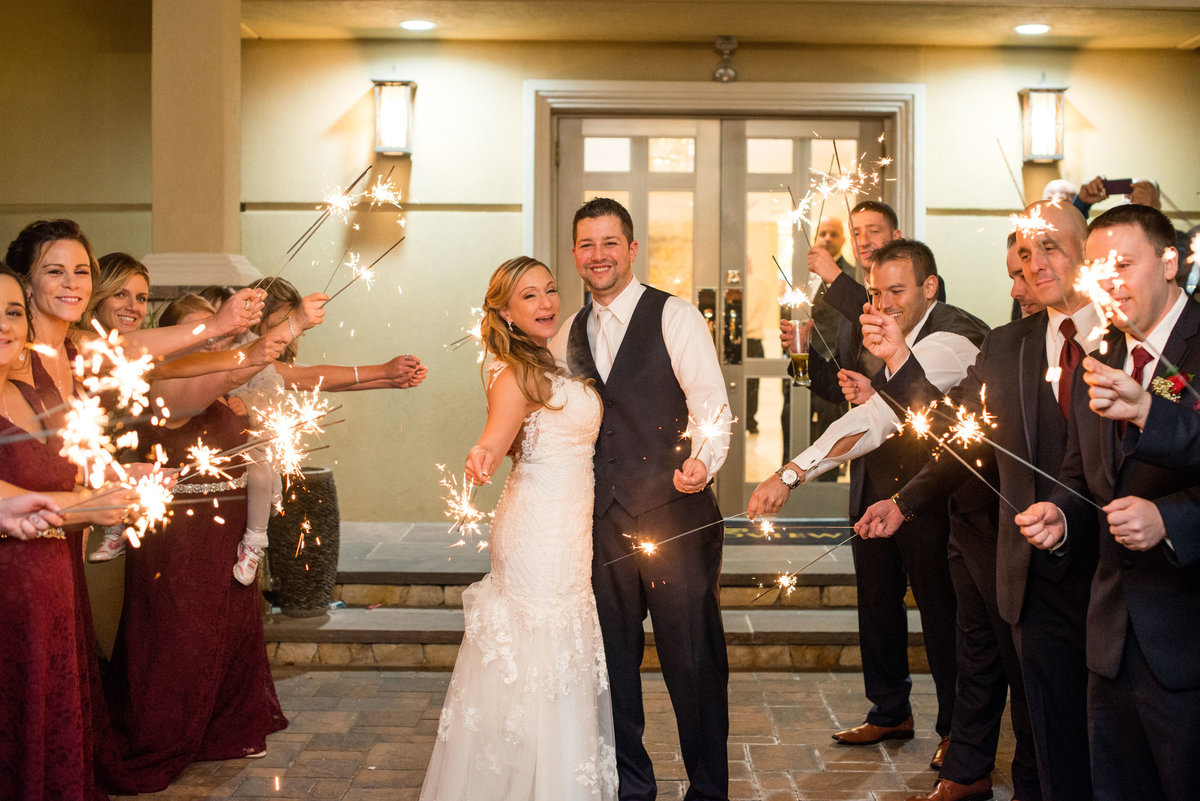 Sparkler exit photo at Soundview Caterers