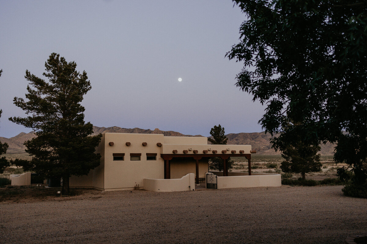 adobe style casita at the Painted Pony Estate in Rodeo, New Mexico