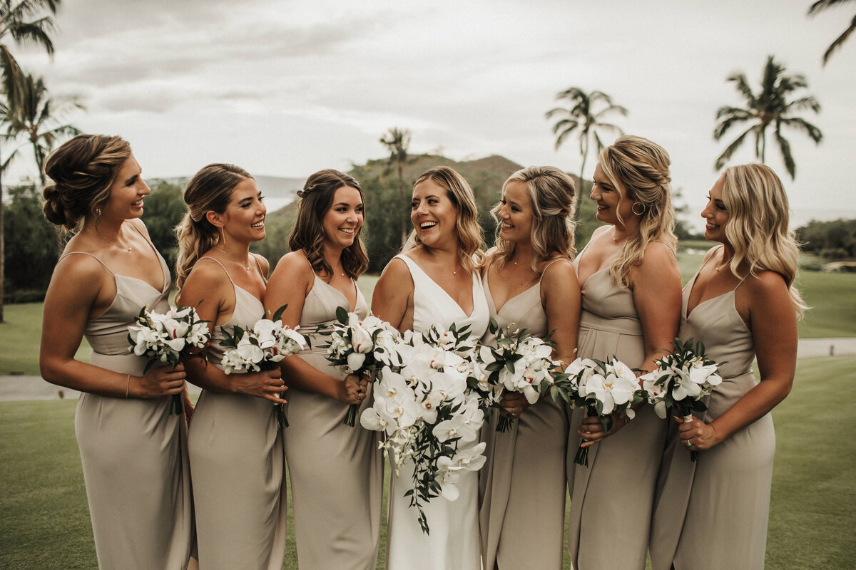 Tropical Maui Wedding with bridesmaids