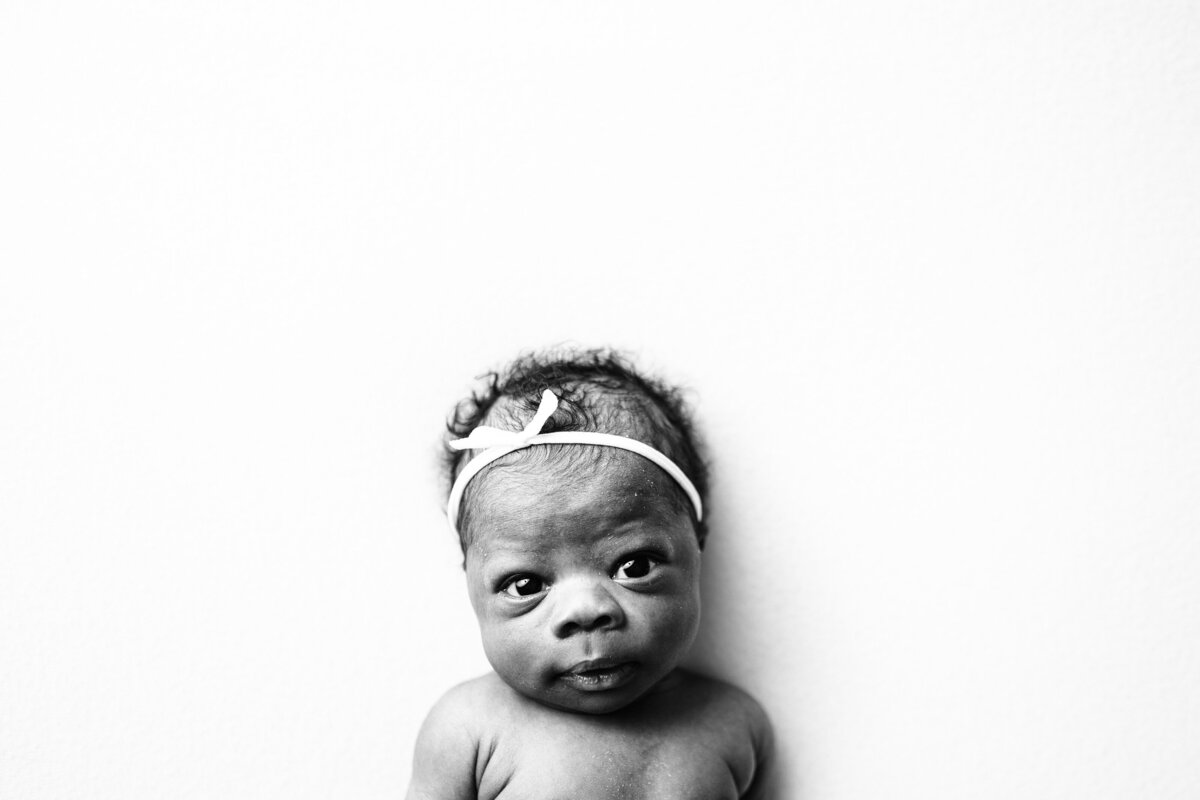 baby girl during newborn photo session in st. pete