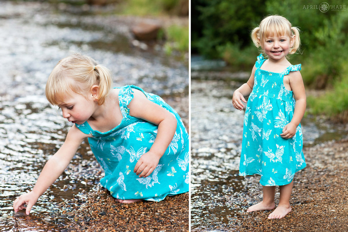 Cute Colorado Children's Photography at Keystone's Snake River