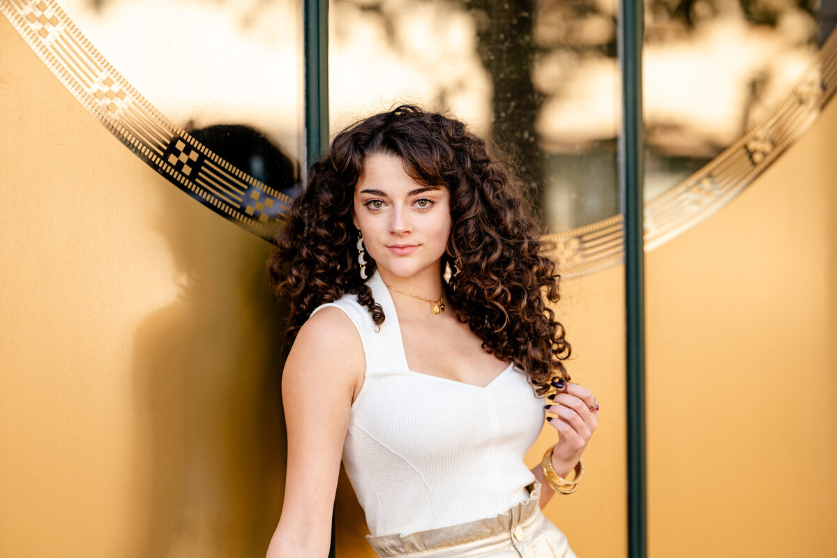 Senior pictures taken in downtown Birmingham, Alabama by professional high school senior photographer.