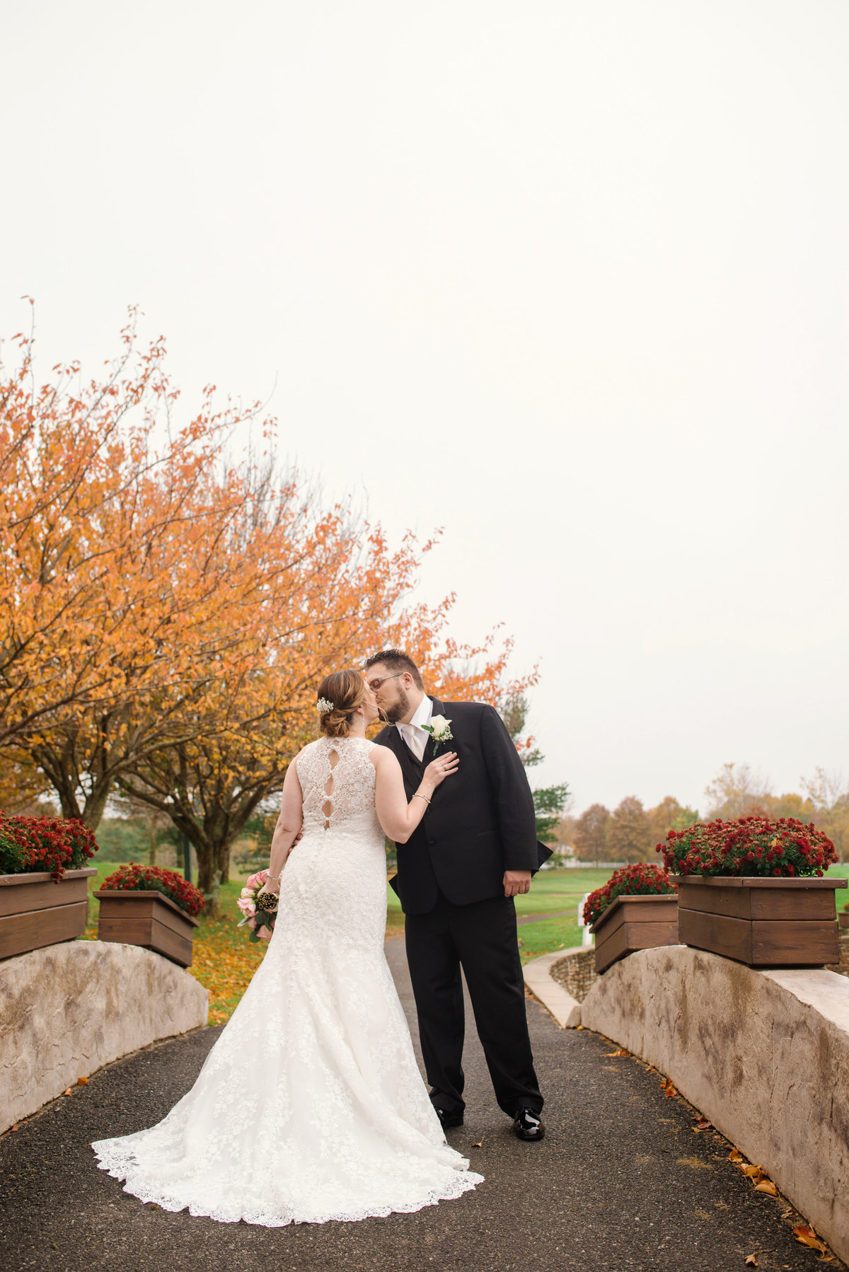 bride and groom photo outside Willow Creek Golf and Country Club