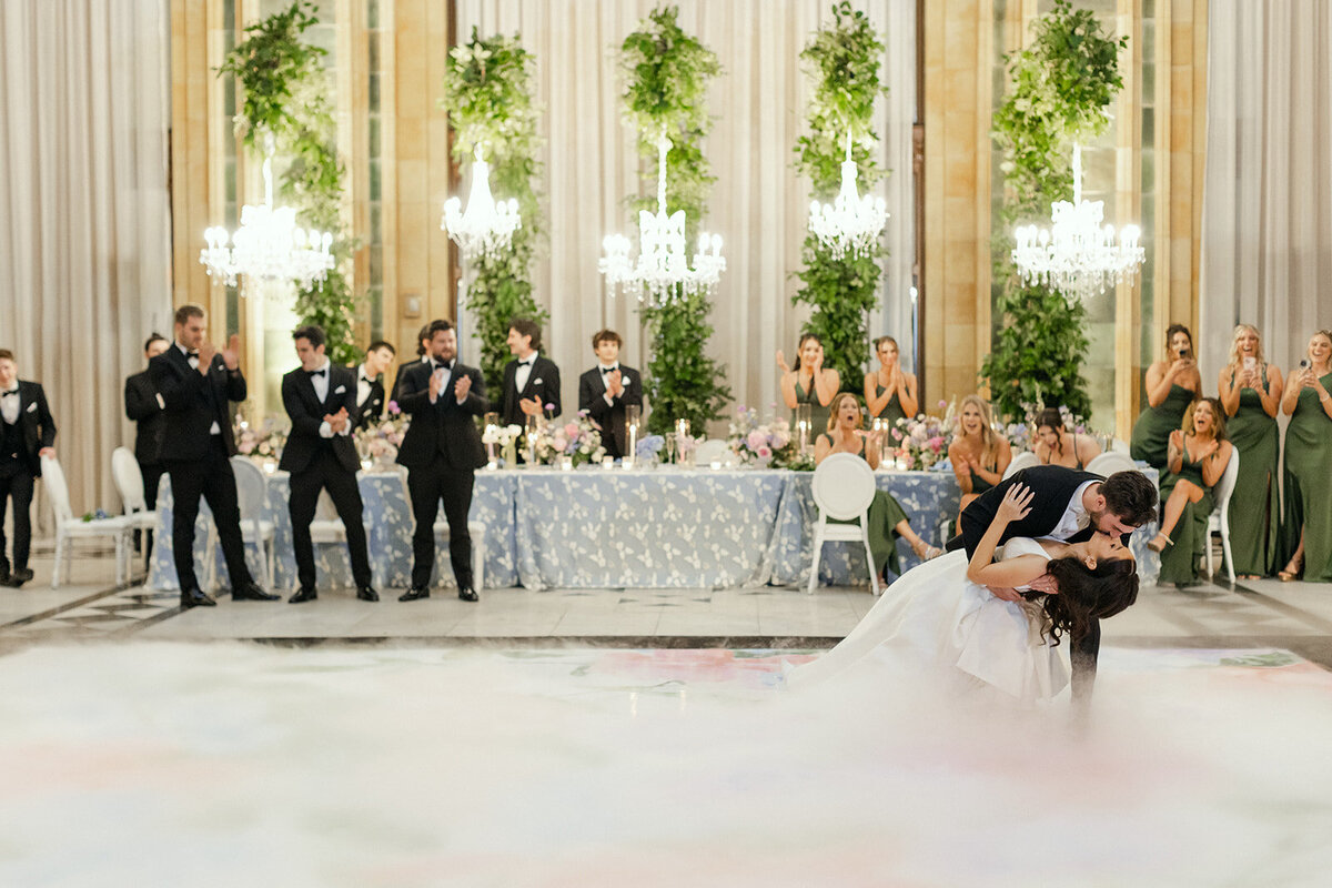 Romantic wedding reception at The Pennsylvanian, iconic Pittsburgh wedding venue