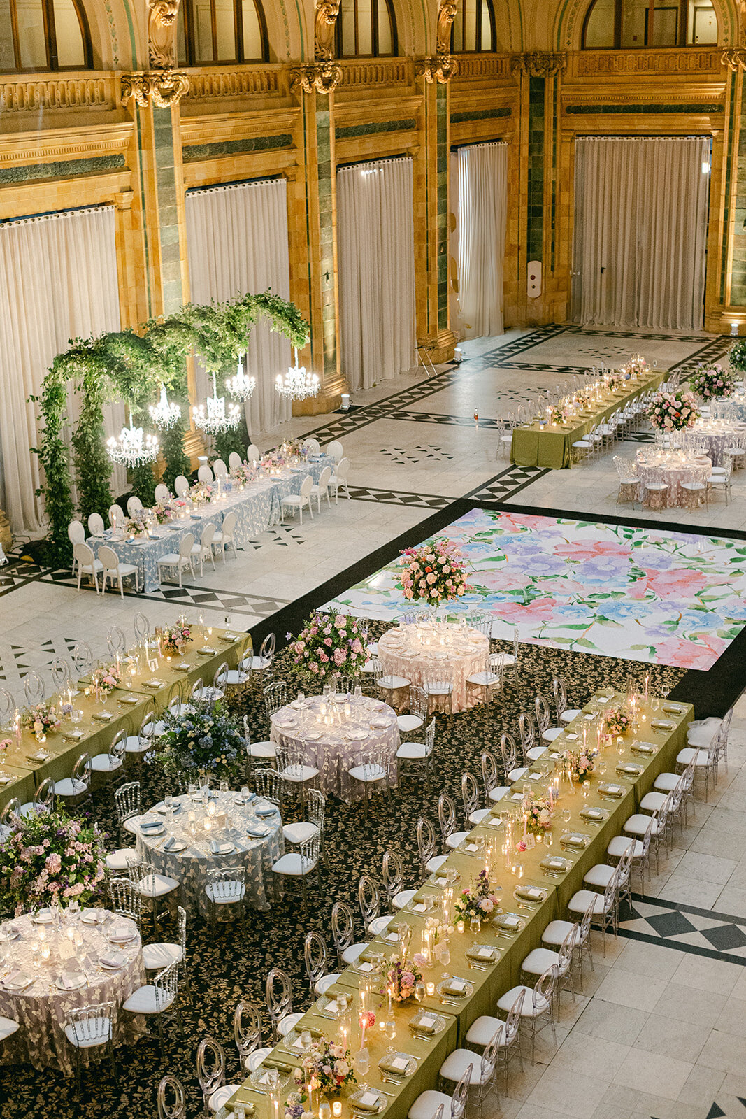 Romantic wedding reception at The Pennsylvanian, iconic Pittsburgh wedding venue