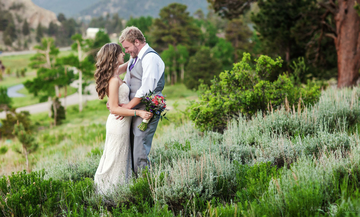 Estes Park Wedding Photographer at Mary's Lake lodge during summer