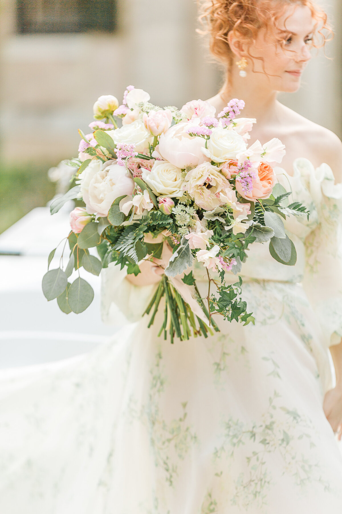 Detail image of bridal bouquet. Captured by best Massachusetts wedding photographer Lia Rose Weddings