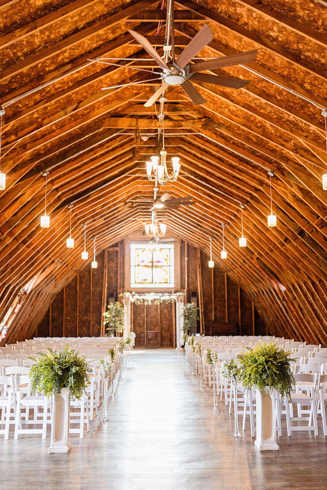 indoor barn ceremony space