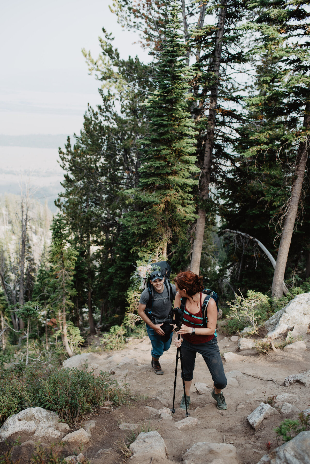 Jackson Hole photographers capture man and woman hiking together
