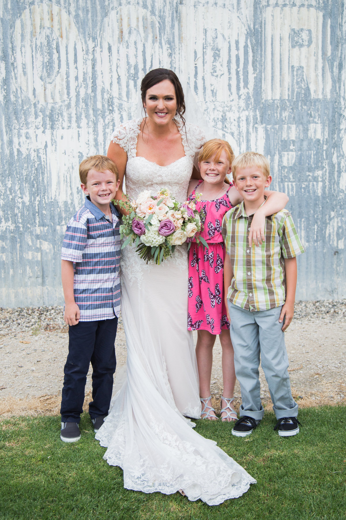 Bride and kids at 1880 Union Hotel Wedding