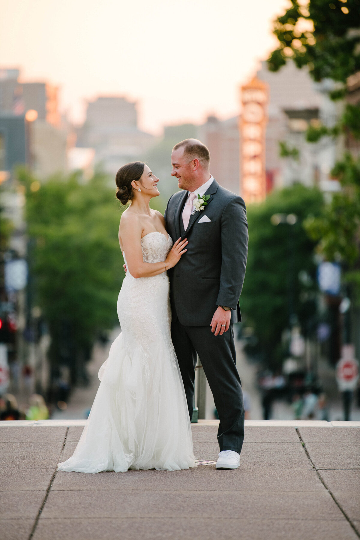 Bride and Groom at the top of State Street