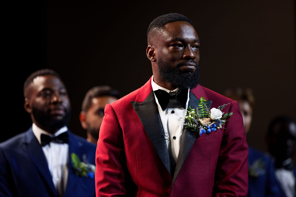 Tomi and Tolu Oruka Events Ziggy on the Lens photographer Wedding event planners Toronto planner African Nigerian Eyitayo Dada Dara Ayoola ottawa convention and event centre pocket flowers Navy blue groom suit ball gown black bride classy  6