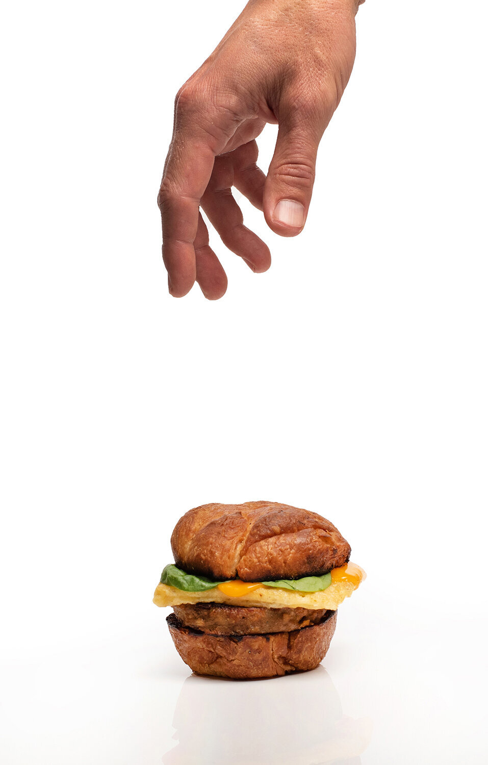 plant power fast food croissant sandwich vegan