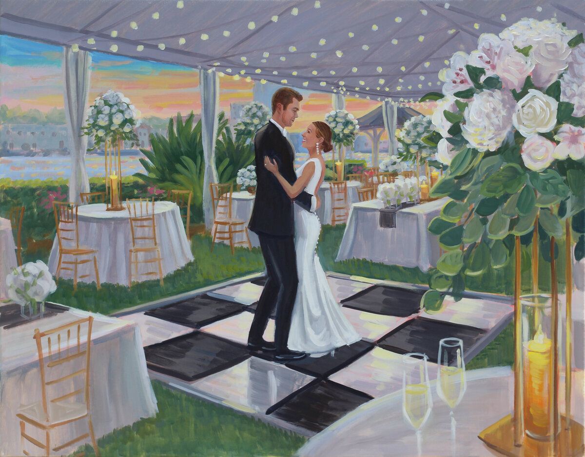 Live Wedding Paintings by Ben Keys | Brooke and Andrew, The Westin Savannah Harbor Golf Resort, Savannah, GA, hi res