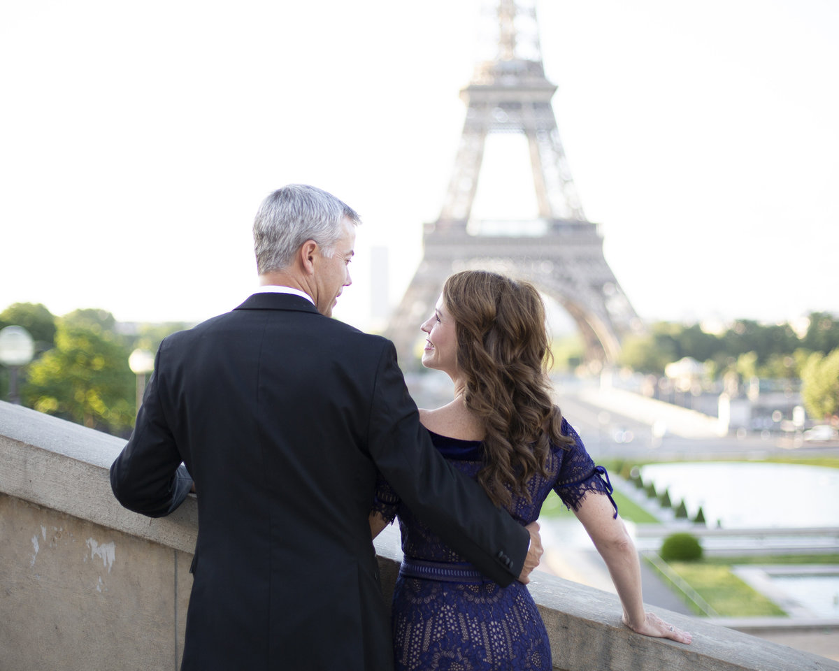 Elegant couple in front of Eiffel Tower 56