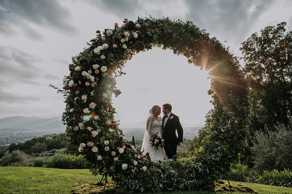 Flower arch for wedding in Italy