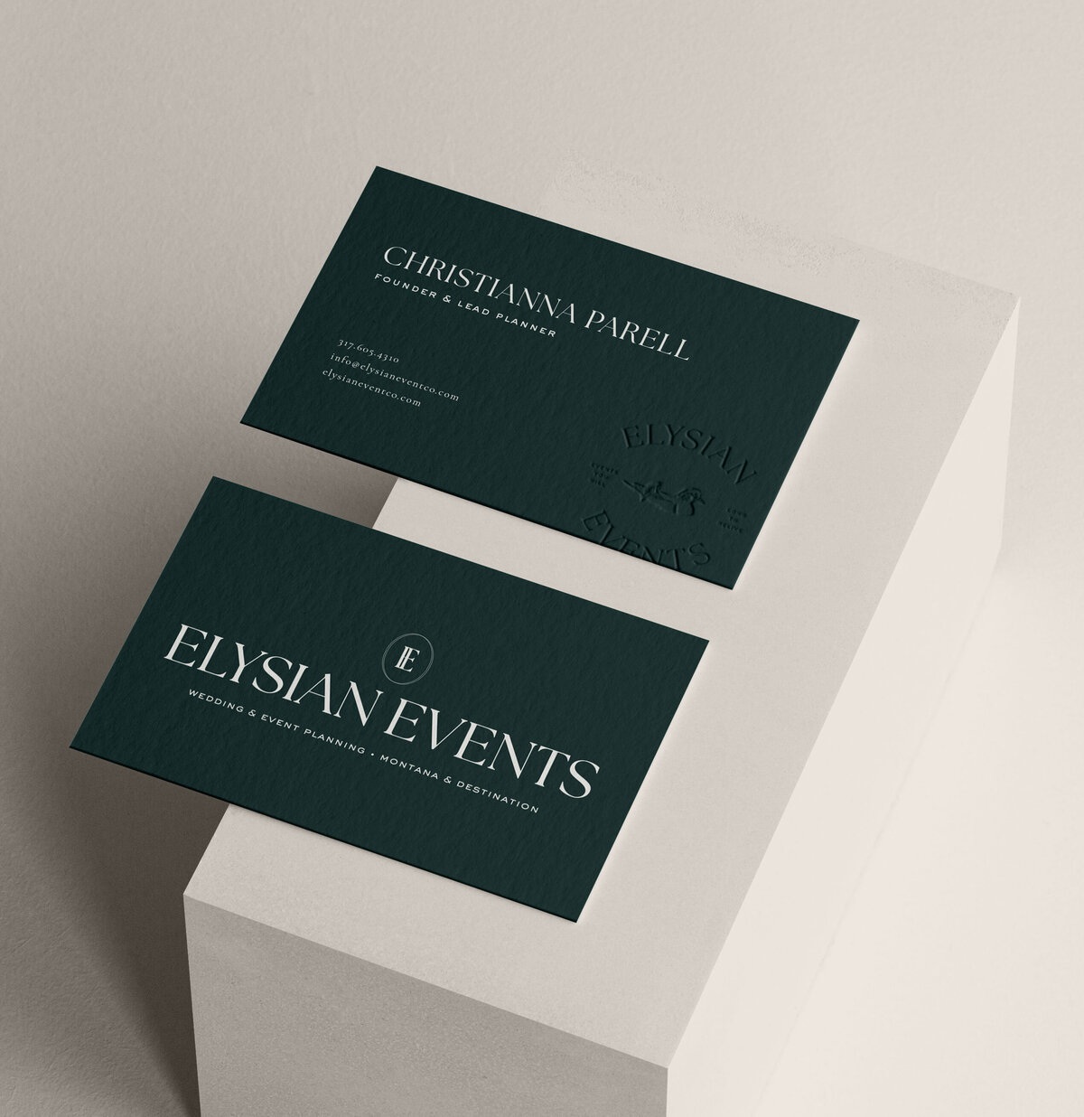 a mockup showing a timeless business card design