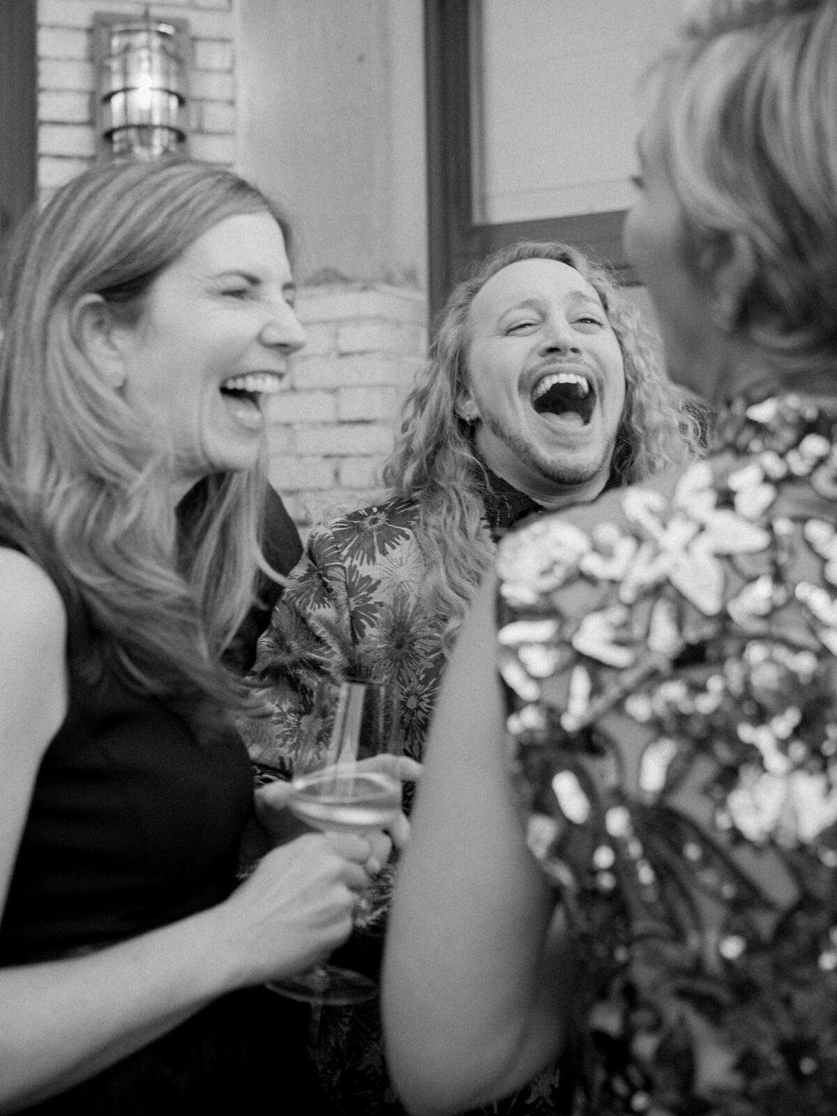 Guests Laughing Cocktail Hour NYC Wedding