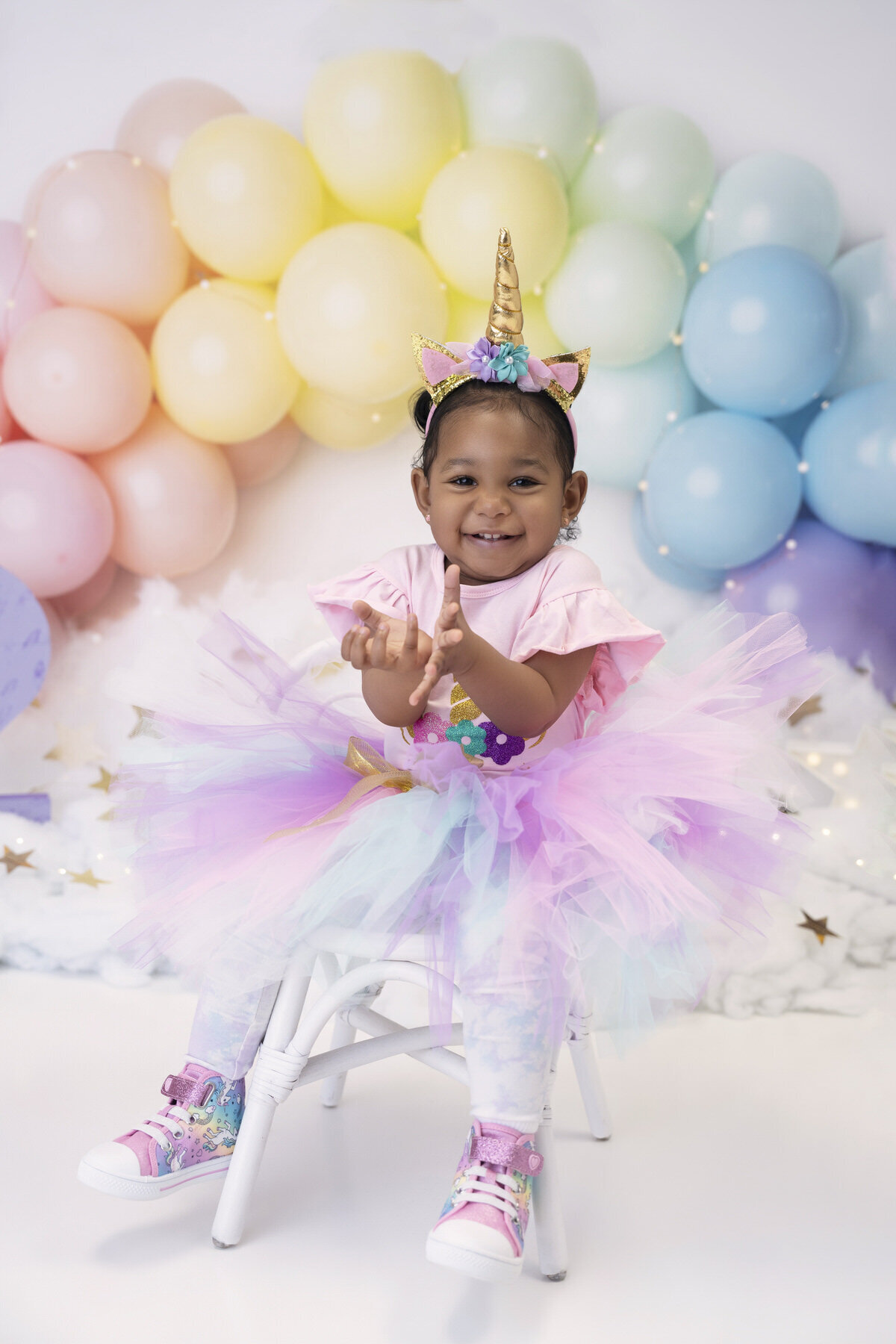 15 Unicorn themed portrait session 1 year old