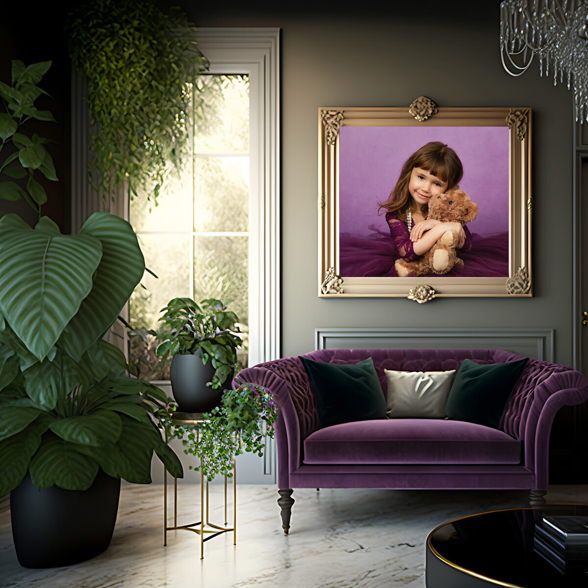 girl-holding-teddy-bear-wearing-purple-in-studio