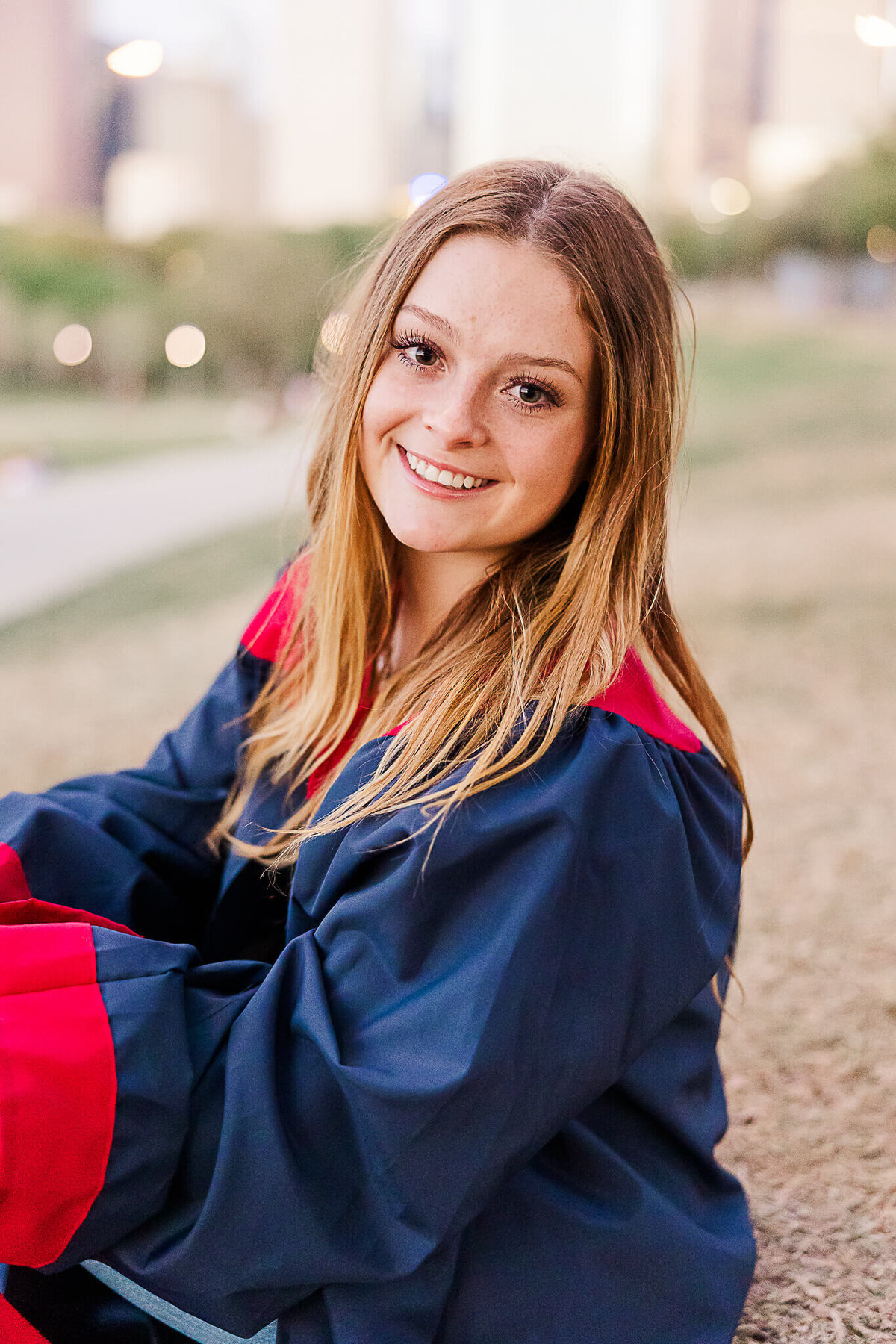 close up of girl in graduation gown