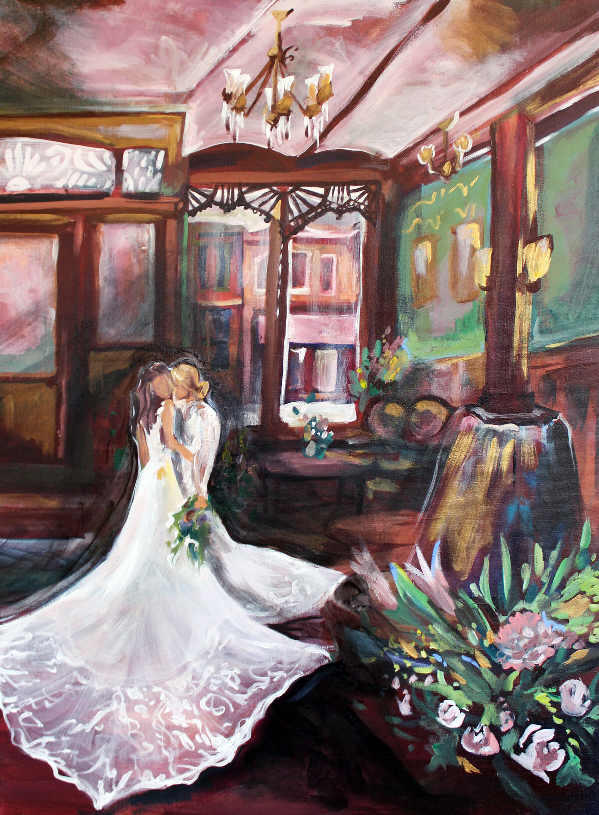 strater hotel wedding painting