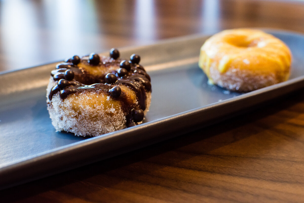 Mini donuts on a long plate
